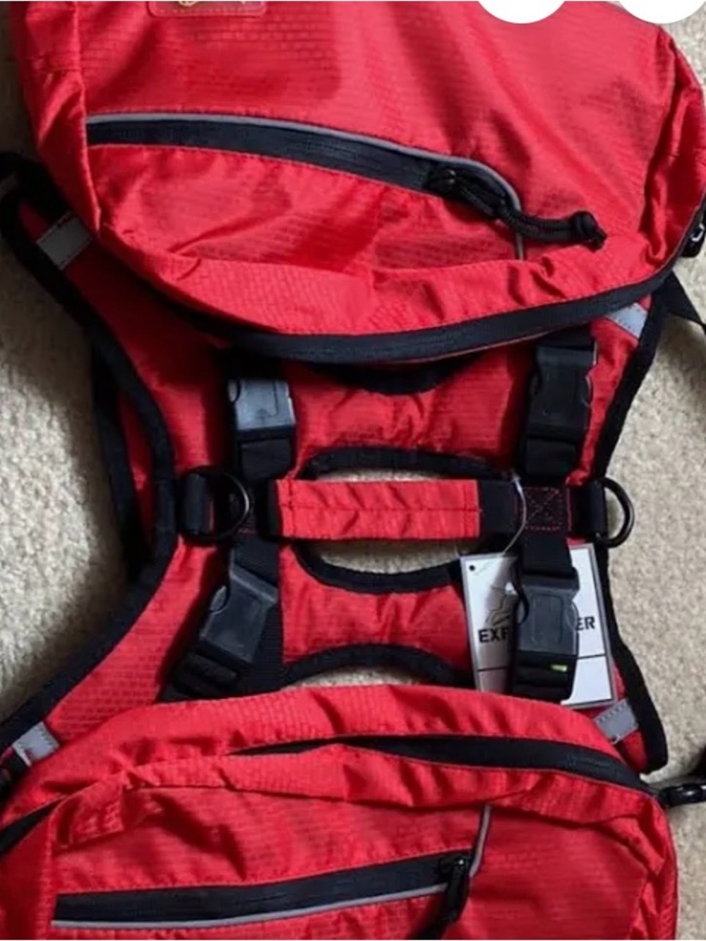 Red Reflective Dog Harness with Front and Back Handles